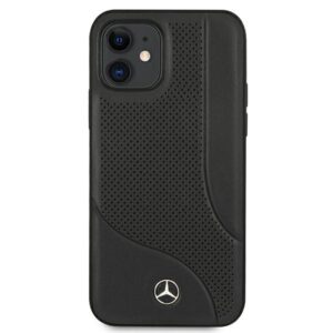 Mercedes MEHCP12SCDOBK Apple iPhone 12 mini 5,4" juodos spalvos kietas dėklas Leather Perforated Area - Image 3