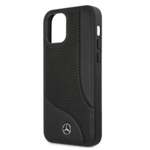 Mercedes MEHCP12LCDOBK Apple iPhone 12 Pro Max 6,7" juodos spalvos kietas dėklas Leather Perforated Area - Image 6