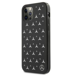 Mercedes MEHCP12LESPBK Apple iPhone 12 Pro Max 6,7" juodos spalvos kietas dėklas Silver Stars Pattern - Image 2