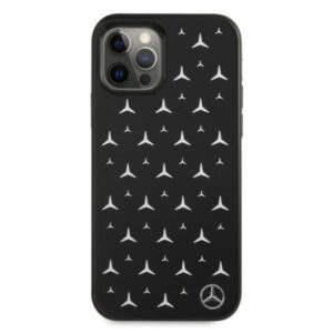 Mercedes MEHCP12LESPBK Apple iPhone 12 Pro Max 6,7" juodos spalvos kietas dėklas Silver Stars Pattern - Image 3