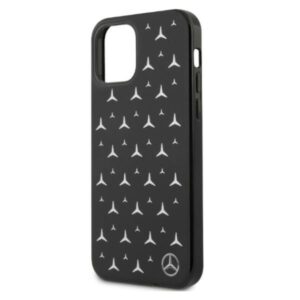Mercedes MEHCP12LESPBK Apple iPhone 12 Pro Max 6,7" juodos spalvos kietas dėklas Silver Stars Pattern - Image 6