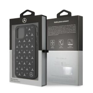 Mercedes MEHCP12LESPBK Apple iPhone 12 Pro Max 6,7" juodos spalvos kietas dėklas Silver Stars Pattern - Image 8