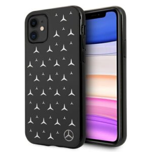 Mercedes MEHCN61ESPBK iPhone 11 6,1"/ Xr juodos spalvos kietas dėklas Silver Stars Pattern - Image 1
