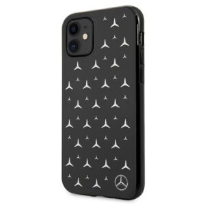 Mercedes MEHCN61ESPBK iPhone 11 6,1"/ Xr juodos spalvos kietas dėklas Silver Stars Pattern - Image 2