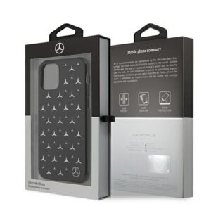 Mercedes MEHCN61ESPBK iPhone 11 6,1"/ Xr juodos spalvos kietas dėklas Silver Stars Pattern - Image 7