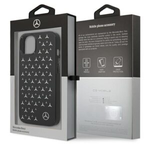 Mercedes MEHCP13SESPBK Apple iPhone 13 mini 5,4" juodos spalvos kietas dėklas Silver Stars Pattern - Image 8