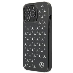 Mercedes MEHCP13LESPBK Apple iPhone 13 Pro / 13 6,1" juodos spalvos kietas dėklas Silver Stars Pattern - Image 2