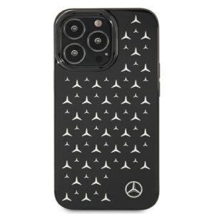 Mercedes MEHCP13LESPBK Apple iPhone 13 Pro / 13 6,1" juodos spalvos kietas dėklas Silver Stars Pattern - Image 3