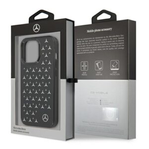 Mercedes MEHCP13LESPBK Apple iPhone 13 Pro / 13 6,1" juodos spalvos kietas dėklas Silver Stars Pattern - Image 8