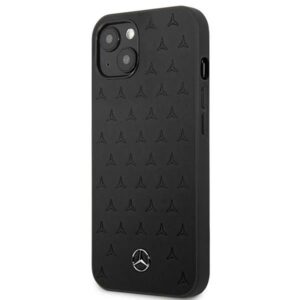 Mercedes MEHCP13SPSQBK Apple iPhone 13 mini 5,4" juodos spalvos kietas dėklas Leather Stars Pattern - Image 2