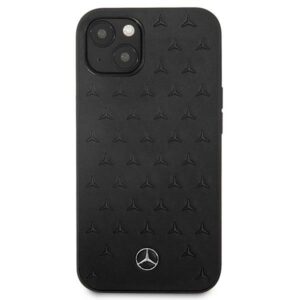 Mercedes MEHCP13SPSQBK Apple iPhone 13 mini 5,4" juodos spalvos kietas dėklas Leather Stars Pattern - Image 3