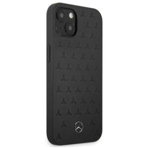 Mercedes MEHCP13SPSQBK Apple iPhone 13 mini 5,4" juodos spalvos kietas dėklas Leather Stars Pattern - Image 4