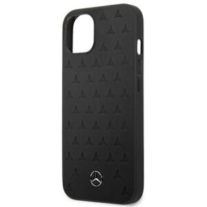 Mercedes MEHCP13SPSQBK Apple iPhone 13 mini 5,4" juodos spalvos kietas dėklas Leather Stars Pattern - Image 6
