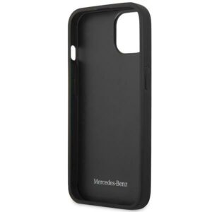 Mercedes MEHCP13SPSQBK Apple iPhone 13 mini 5,4" juodos spalvos kietas dėklas Leather Stars Pattern - Image 7