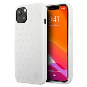 Mercedes MEHCP13SESPWH Apple iPhone 13 mini 5,4" baltos spalvos kietas dėklas Silver Stars Pattern - Image 1