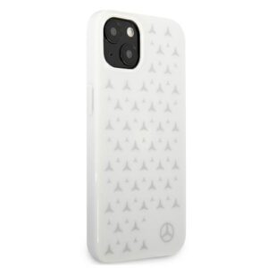 Mercedes MEHCP13SESPWH Apple iPhone 13 mini 5,4" baltos spalvos kietas dėklas Silver Stars Pattern - Image 4
