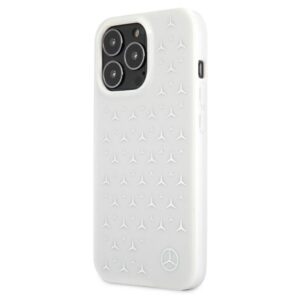 Mercedes MEHCP13LESPWH Apple iPhone 13 Pro/ 13 6,1" baltos spalvos kietas dėklas Silver Stars Pattern - Image 2