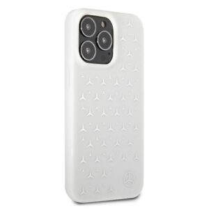 Mercedes MEHCP13LESPWH Apple iPhone 13 Pro/ 13 6,1" baltos spalvos kietas dėklas Silver Stars Pattern - Image 4