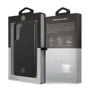 Mercedes MEHCS22MPSQBK S22+ S906 juodos spalvos kietas dėklas Leather Stars Pattern - Image 8