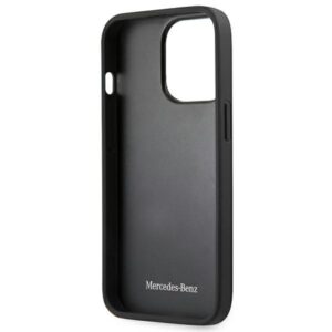 Mercedes MEHCP13LMBLBK Apple iPhone 13 Pro /13 6,1" juodos spalvos kietas dėklas Leather Meshed Metal Logo - Image 7
