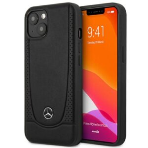 Mercedes MEHCP14MARMBK Apple iPhone 14 Plus / 15 Plus 6.7" juodos spalvos kietas dėklas Leather Urban - Image 1