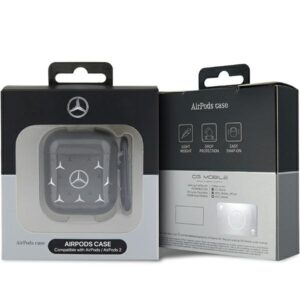Mercedes MEA28DPMGS AirPods 1/2 Dėklas juodos spalvos Large Star Pattern - Image 3