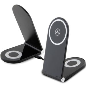 Mercedes Foldable Belaidis įkroviklis 2-in-1 MEMFBGSLK 15W juodos spalvos Silver Star MagSafe