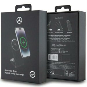 Mercedes Foldable Belaidis įkroviklis 2-in-1 MEMFBGSLK 15W juodos spalvos Silver Star MagSafe - Image 5