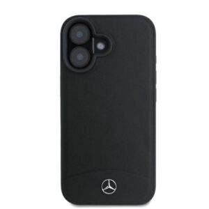 Mercedes MEHMP16S23RBARK Apple iPhone 16 6.1" czarny/juodos spalvos kietas dėklas Textured And Plain Leather MagSafe - Image 3