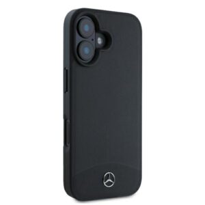 Mercedes MEHMP16S23RBARK Apple iPhone 16 6.1" czarny/juodos spalvos kietas dėklas Textured And Plain Leather MagSafe - Image 4