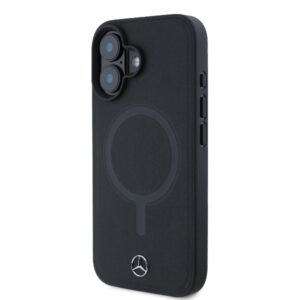 Mercedes MEHMP16S23RCMK Apple iPhone 16 6.1" czarny/juodos spalvos kietas dėklas Plain Smooth Leather MagSafe - Image 2