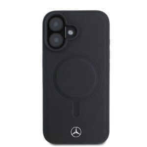 Mercedes MEHMP16S23RCMK Apple iPhone 16 6.1" czarny/juodos spalvos kietas dėklas Plain Smooth Leather MagSafe - Image 3