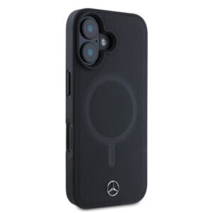 Mercedes MEHMP16S23RCMK Apple iPhone 16 6.1" czarny/juodos spalvos kietas dėklas Plain Smooth Leather MagSafe - Image 4