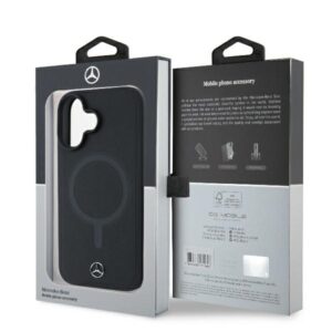Mercedes MEHMP16S23RCMK Apple iPhone 16 6.1" czarny/juodos spalvos kietas dėklas Plain Smooth Leather MagSafe - Image 8
