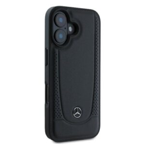 Mercedes MEHCP16SARMBK Apple iPhone 16 6.1" czarny/juodos spalvos kietas dėklas Leather Urban - Image 4