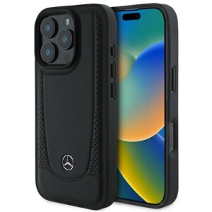 Mercedes MEHCP16XARMBK Apple iPhone 16 Pro Max 6.9" czarny/juodos spalvos kietas dėklas Leather Urban - Image 1