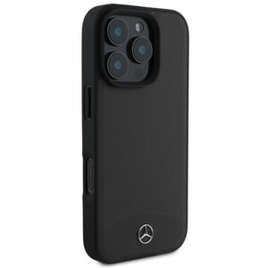 Mercedes MEHMP16X23RBARK Apple iPhone 16 Pro Max 6.9" juodos spalvos kietas dėklas Textured And Plain Leather MagS - Image 4