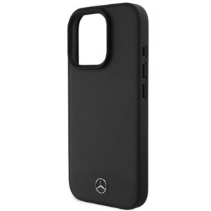 Mercedes MEHMP16X23RBARK Apple iPhone 16 Pro Max 6.9" juodos spalvos kietas dėklas Textured And Plain Leather MagS - Image 6