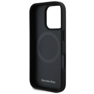 Mercedes MEHMP16X23RBARK Apple iPhone 16 Pro Max 6.9" juodos spalvos kietas dėklas Textured And Plain Leather MagS - Image 7