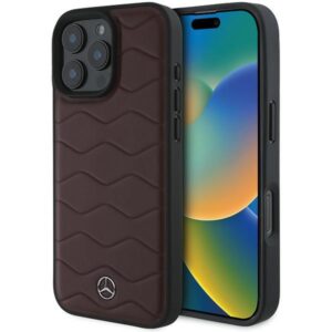 Mercedes MEHCP16X23RWRSR Apple iPhone 16 Pro Max 6.9" red kietas dėklas MB Waves Leather - Image 1