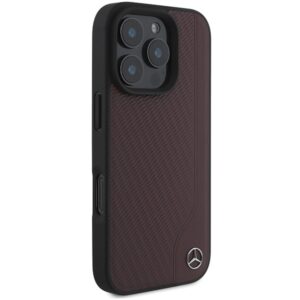 Mercedes MEHMP16L23RBGVR Apple iPhone 16 Pro 6.3" red kietas dėklas MB Wood Imitation Leather MagSafe - Image 4