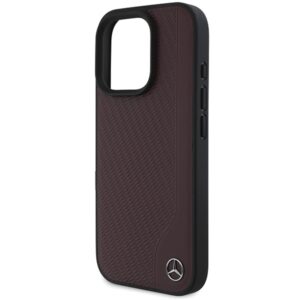 Mercedes MEHMP16L23RBGVR Apple iPhone 16 Pro 6.3" red kietas dėklas MB Wood Imitation Leather MagSafe - Image 6