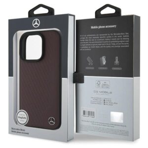 Mercedes MEHMP16L23RBGVR Apple iPhone 16 Pro 6.3" red kietas dėklas MB Wood Imitation Leather MagSafe - Image 8