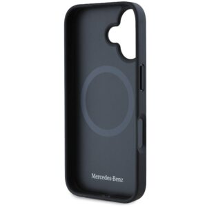 Mercedes MEHMP16S23RURBK Apple iPhone 16 6.1" juodos spalvos kietas dėklas MB Blue Line Leather MagSafe - Image 7