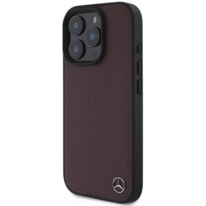 Mercedes MEHMP16X23RBGVR Apple iPhone 16 Pro Max 6.9" red kietas dėklas MB Wood Imitation Leather MagSafe - Image 2