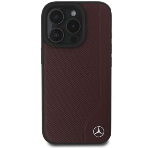 Mercedes MEHMP16X23RBGVR Apple iPhone 16 Pro Max 6.9" red kietas dėklas MB Wood Imitation Leather MagSafe - Image 3