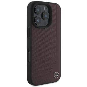 Mercedes MEHMP16X23RBGVR Apple iPhone 16 Pro Max 6.9" red kietas dėklas MB Wood Imitation Leather MagSafe - Image 4