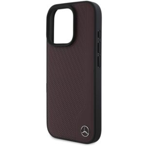 Mercedes MEHMP16X23RBGVR Apple iPhone 16 Pro Max 6.9" red kietas dėklas MB Wood Imitation Leather MagSafe - Image 6