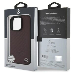 Mercedes MEHMP16X23RBGVR Apple iPhone 16 Pro Max 6.9" red kietas dėklas MB Wood Imitation Leather MagSafe - Image 8