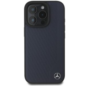 Mercedes MEHMP16X23RBGVV Apple iPhone16 Pro Max 6.9" navy kietas dėklas MB Wood Imitation Leather MagSafe - Image 3